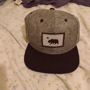 Cali black and grey snap back cap